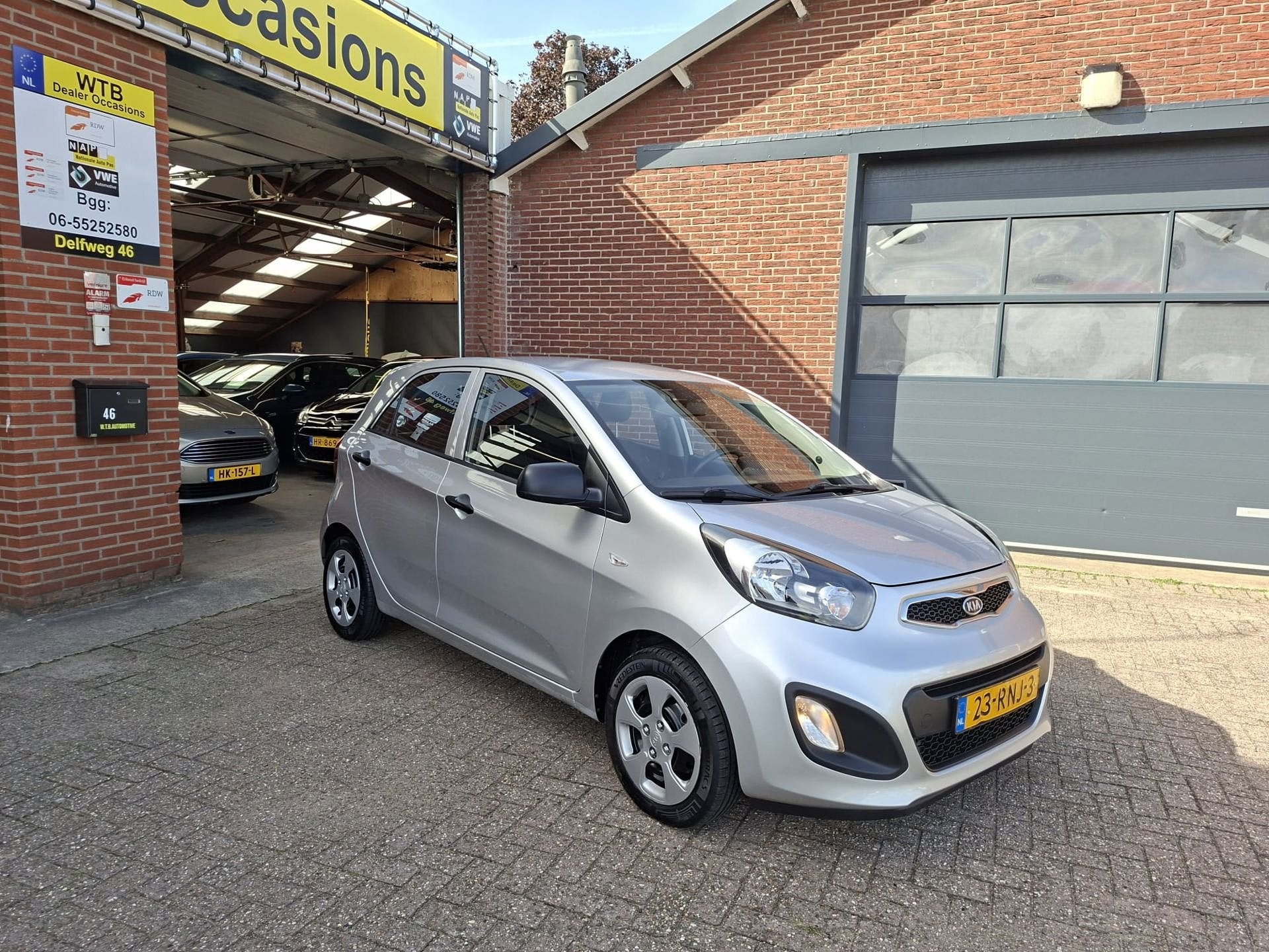Kia Picanto 1.0 CVVT Comfort Pack Dealer oh, Nw. APK, Airco, Voorwielaandrijving, Stof, Gebruikt, Zwart
