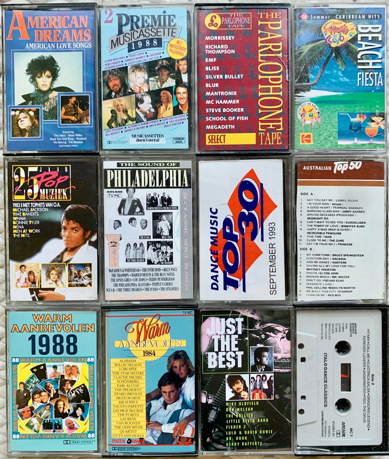12 verzamelaars mixtapes origineel cassettebandjes pop top40, Cd's en Dvd's, Cassettebandjes, Gebruikt, 2 t/m 25 bandjes, Diversen