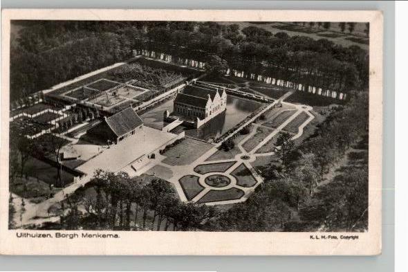 Uithuizen Borgh Menkema KLM luchtfoto, Verzenden, 1920 tot 1940, Gelopen, Groningen