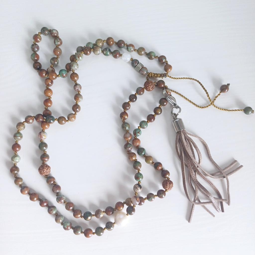 Pimps and pearls Mala edelsteen ketting, Sieraden, Tassen en Uiterlijk, Verzenden, Nieuw