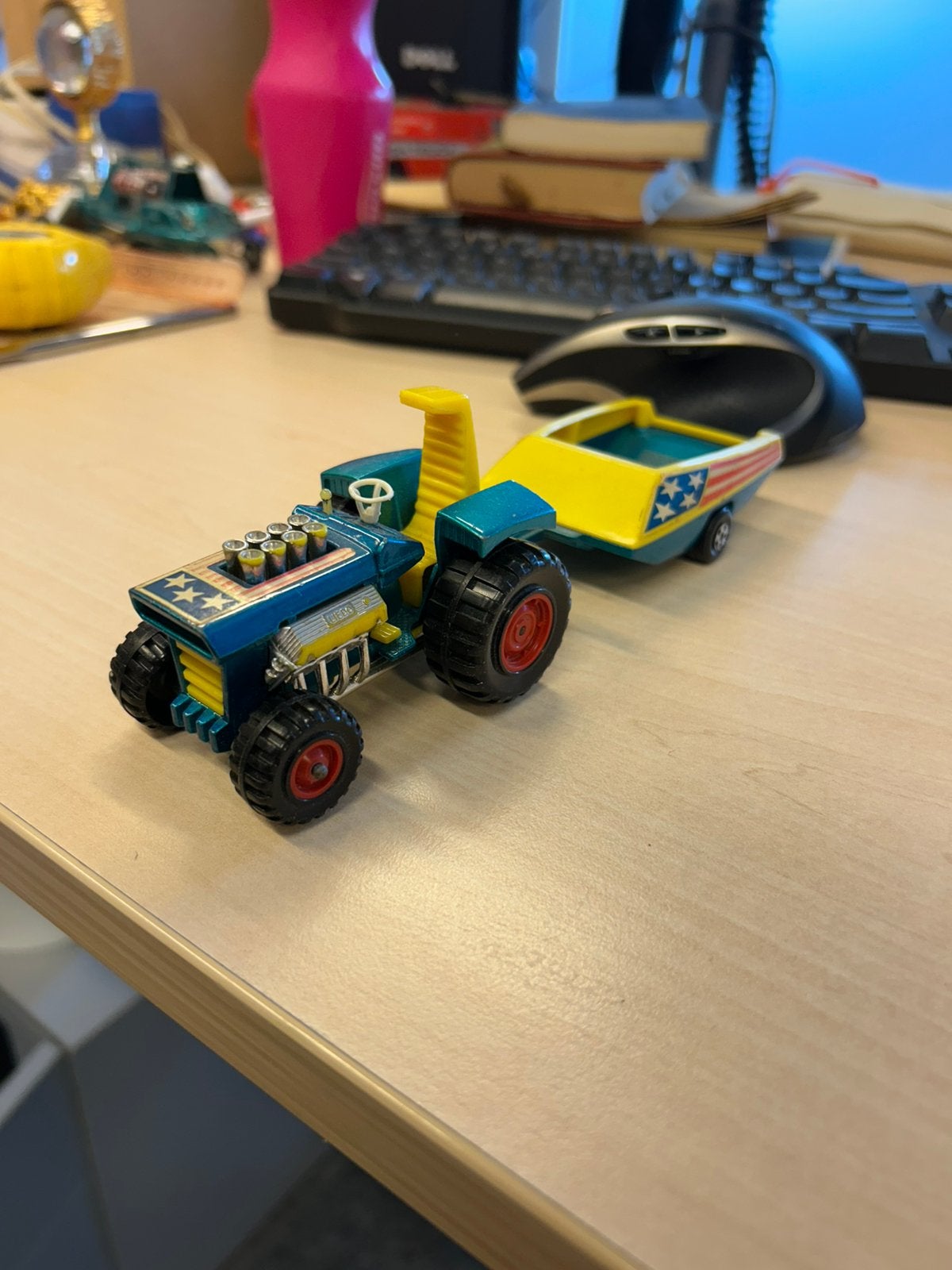 Matchbox Super kingmod tractor en trailer K-3, Ophalen of Verzenden, Zo goed als nieuw, Hijskraan, Tractor of Landbouw, Matchbox