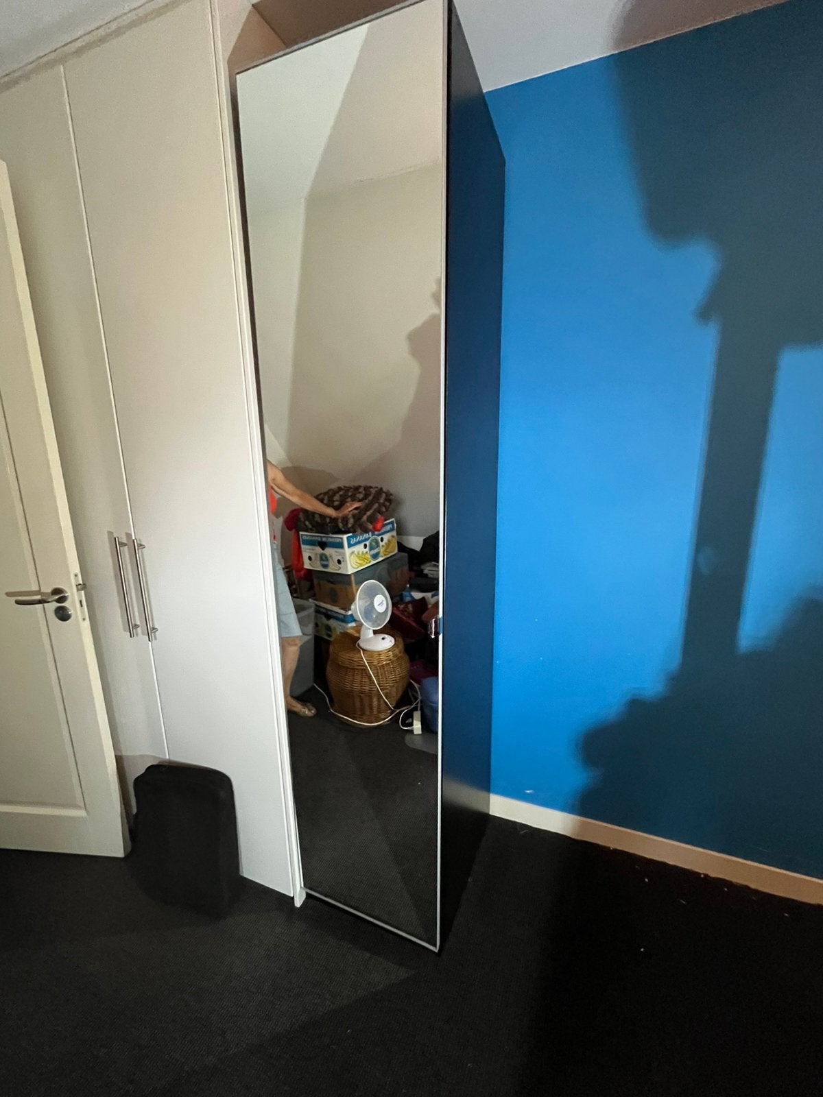 IKEA-kast PAX met 4 lades en grote spiegeldeur,, Ophalen, Met plank(en), Gebruikt, 200 cm of meer