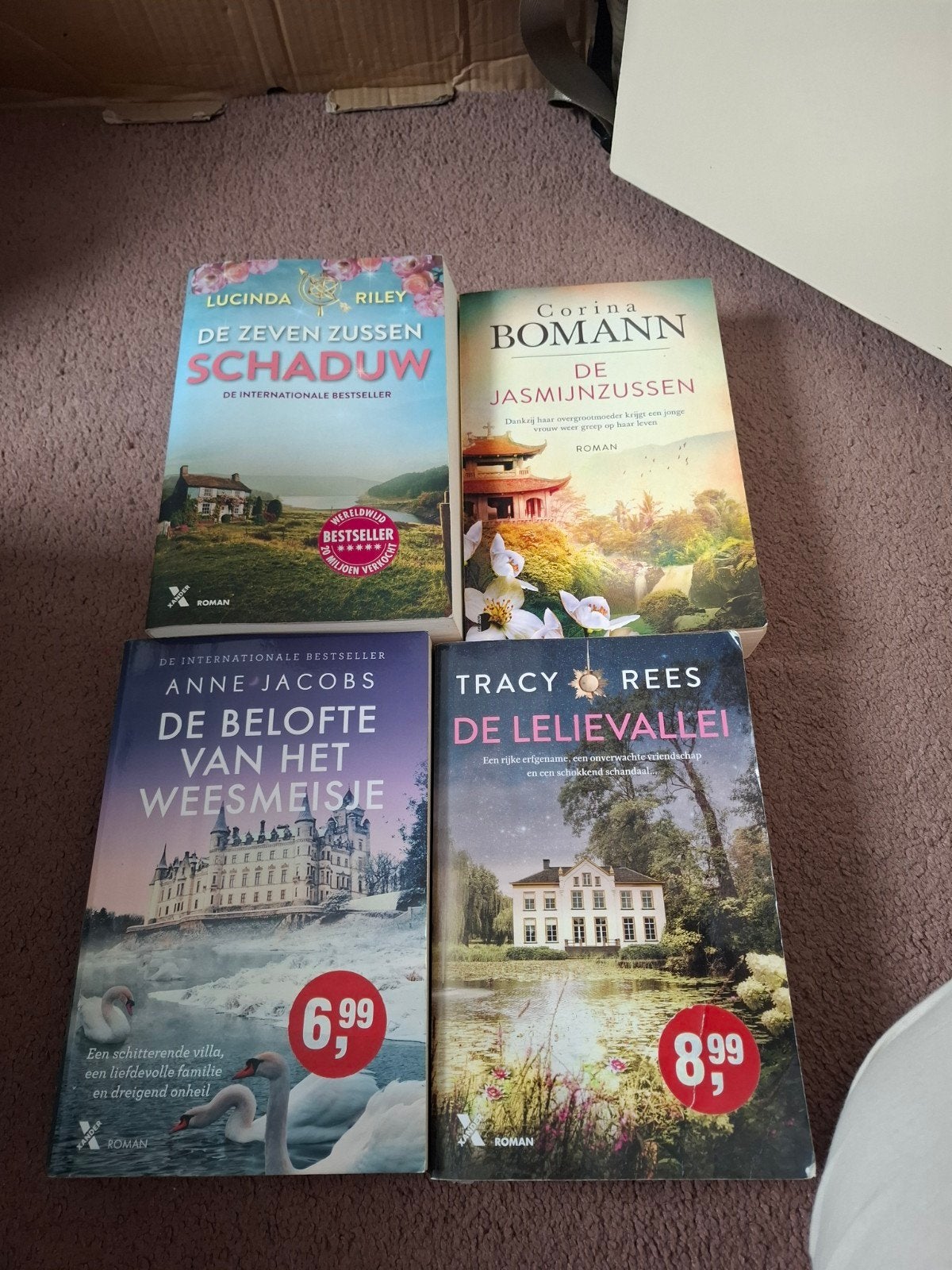 Boekenpakket: 4 Romans van bekende auteurs, Boeken, Ophalen of Verzenden, Gelezen, Lucinda Riley, Corina Bomann, Anne Jacobs, Tracy Rees