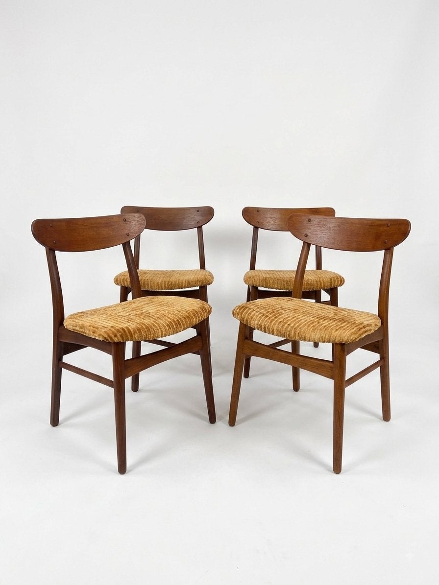 Vintage Deense stoelen | Farstrup møbler camel ribstof nieuw, Bruin, ., Ophalen of Verzenden, Zo goed als nieuw