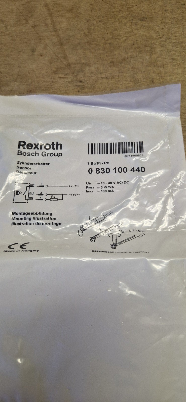 Rexroth Bosch Group Cilinderschakelaar 0 830 100 440, Ophalen of Verzenden