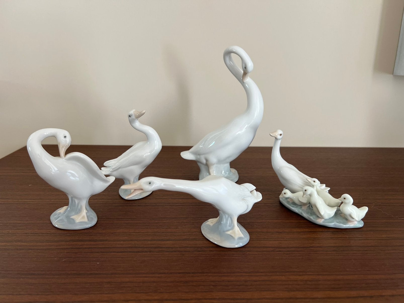 Zwanen  beeldjes 5x van Lladro Spanje 25/35 euro pst, Ophalen of Verzenden