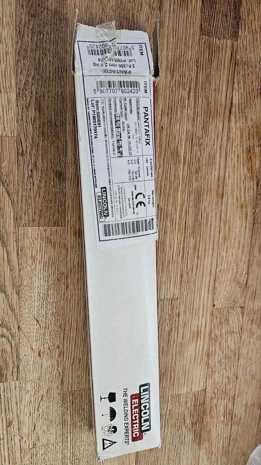 Lincoln Electric Pantafix Elektroden 2.5x350mm (bijna vol), Doe-het-zelf en Verbouw, Ophalen of Verzenden, Zo goed als nieuw, Elektroden