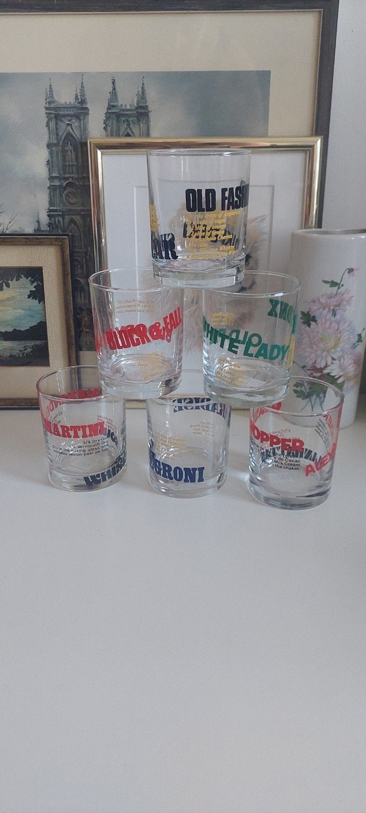 Set van 6 vintage bar cocktail glazen, Ophalen of Verzenden, Gebruikt, Overige typen