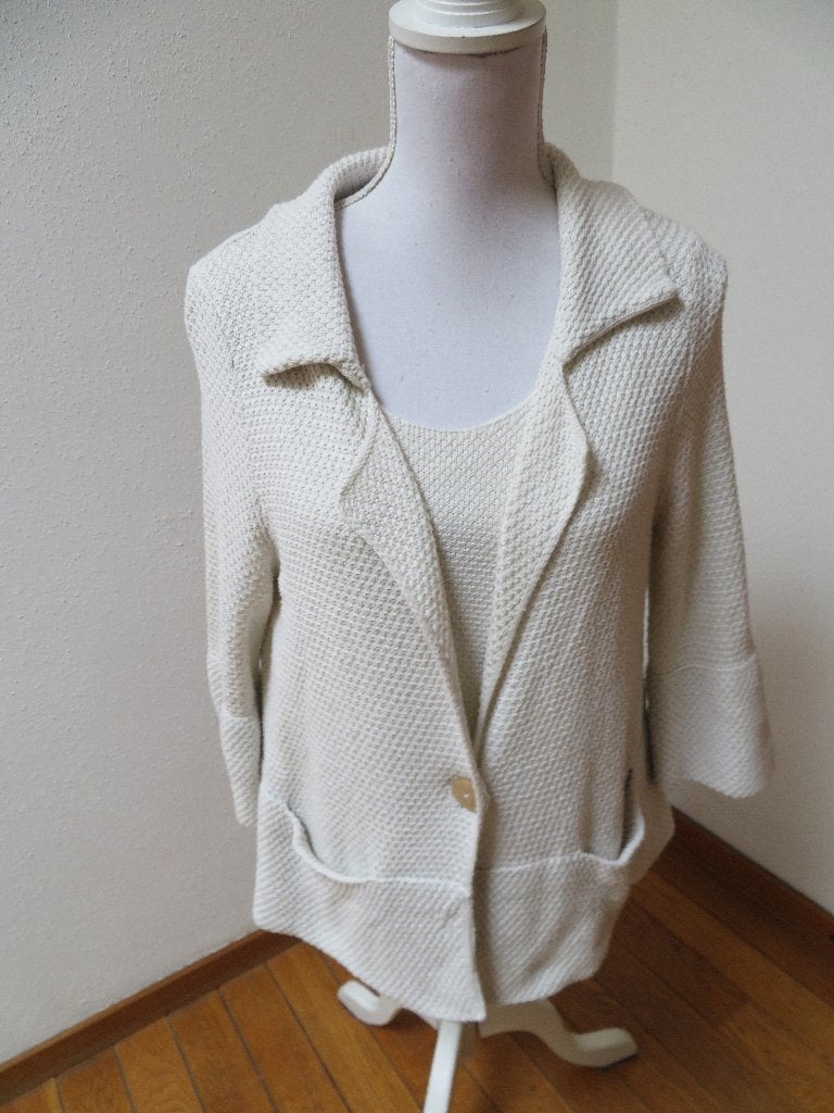 S14 NATURALE apart vest + top katoen linnen ivoor wit 38/40, Kleding | Dames, Truien en Vesten, Maat 38/40 (M), Naturale, Wit