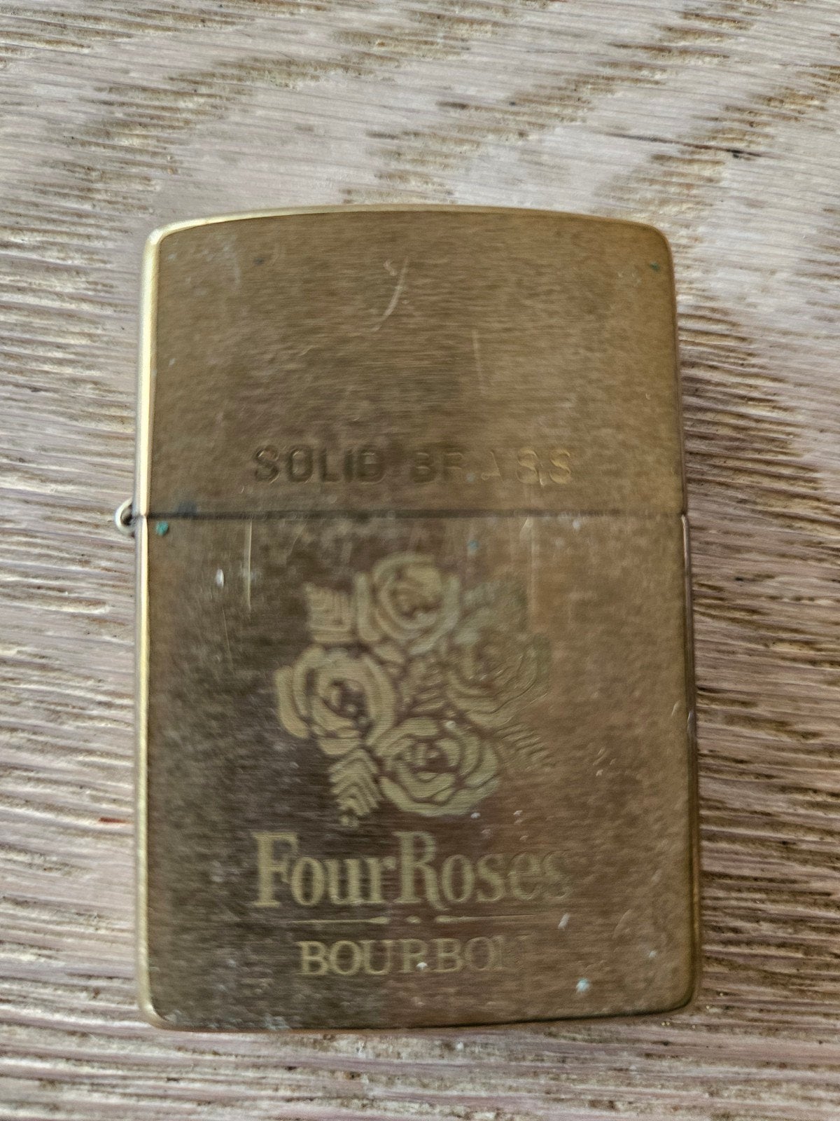 Vintage Four Roses Bourbon Solid Brass Aansteker, Ophalen of Verzenden, Gebruikt, Aansteker