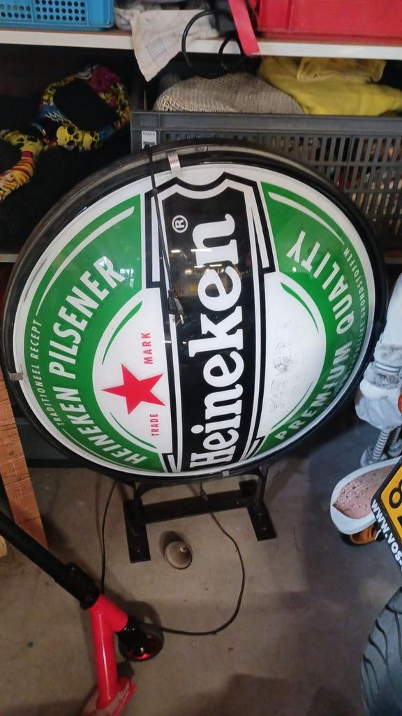 Origineel werkend Heineken lichtbord, Ophalen of Verzenden, Gebruikt, Lichtbak of (neon) lamp