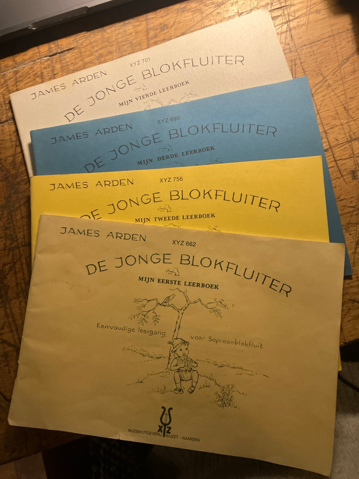 De Jonge Blokfluiter - set leerboeken (1 t/m 4), Gebruikt, Overige genres, Les of Cursus, Ophalen of Verzenden