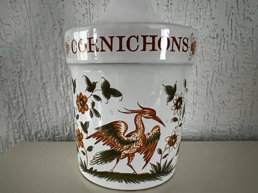Vintage Franse Cornichons/ augurkenpot/ Moustiers GF, Antiek en Kunst, Ophalen of Verzenden