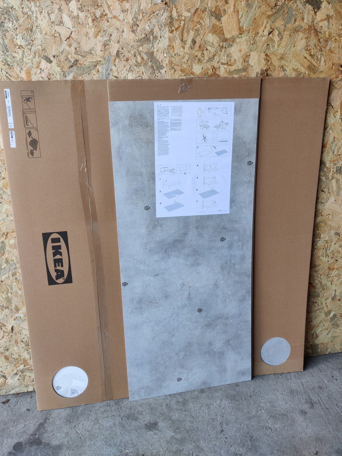 IKEA Lysekil dubbelzijdig wandpaneel wit / beton kleur, Nieuw, Minder dan 25 cm, Wit, 100 tot 150 cm