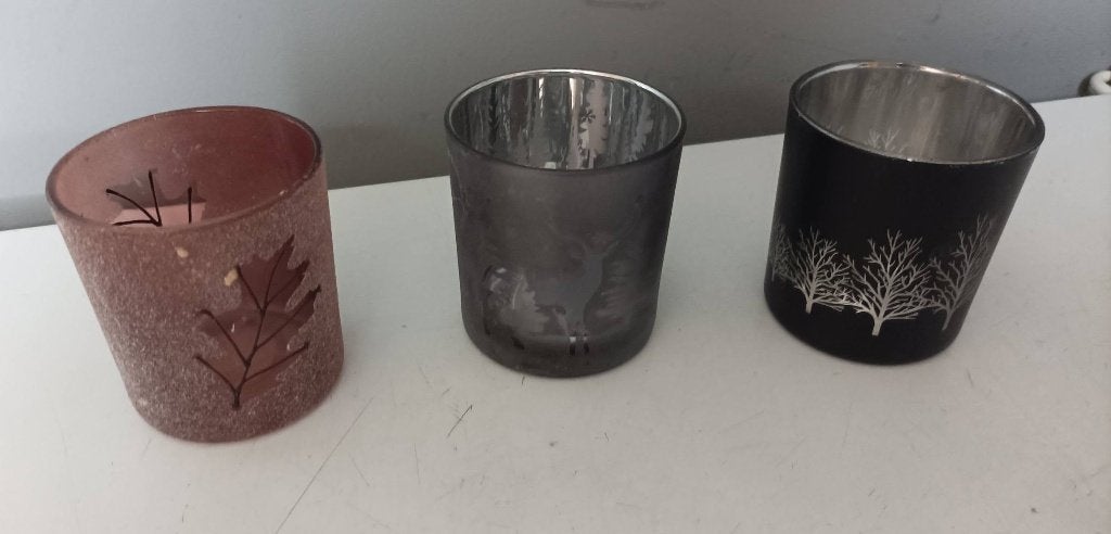 Set van 3 sfeervolle waxinelichthouders, Gebruikt, Meerkleurig, Overige merken, Waxinelichthouder