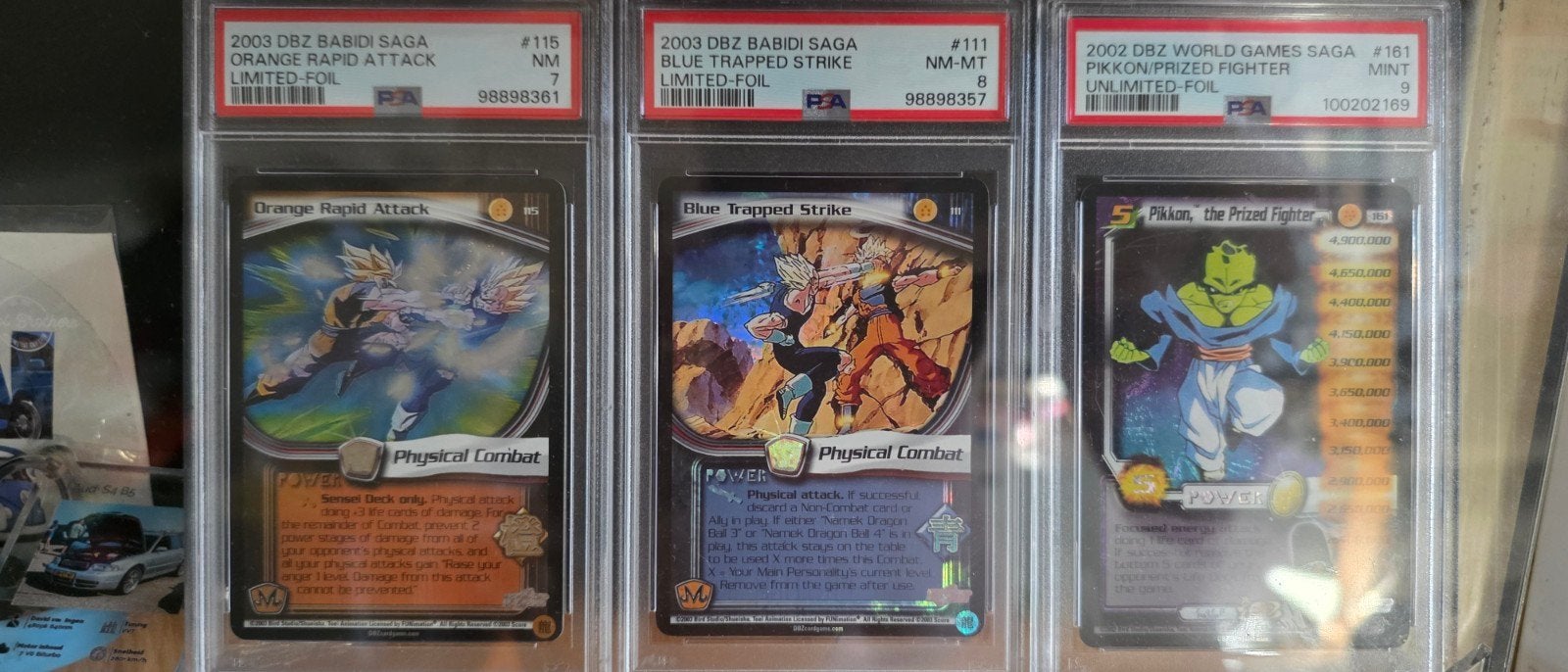 DBZ Babidi Saga & World Games Saga PSA Graded Kaarten, Ophalen, Zo goed als nieuw, Meerdere kaarten, Foil