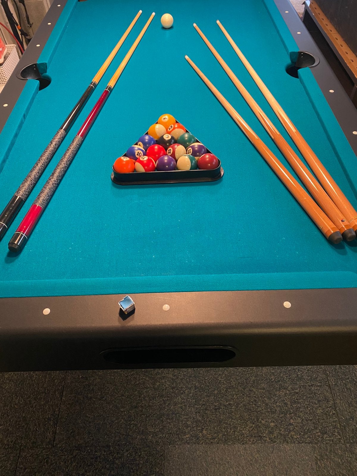Pool tafel met lamp en accessoires, Ophalen, Zo goed als nieuw, Pooltafel