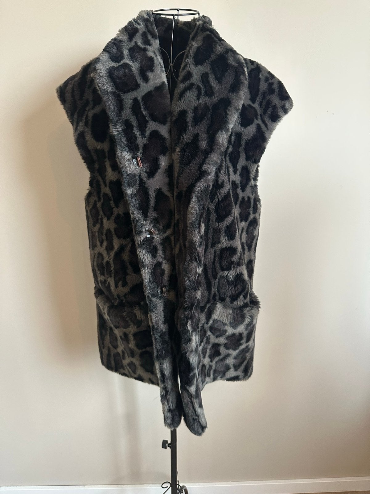Leopard costes print faux fur bodywarmer - Maat XL, Ophalen of Verzenden, Zo goed als nieuw