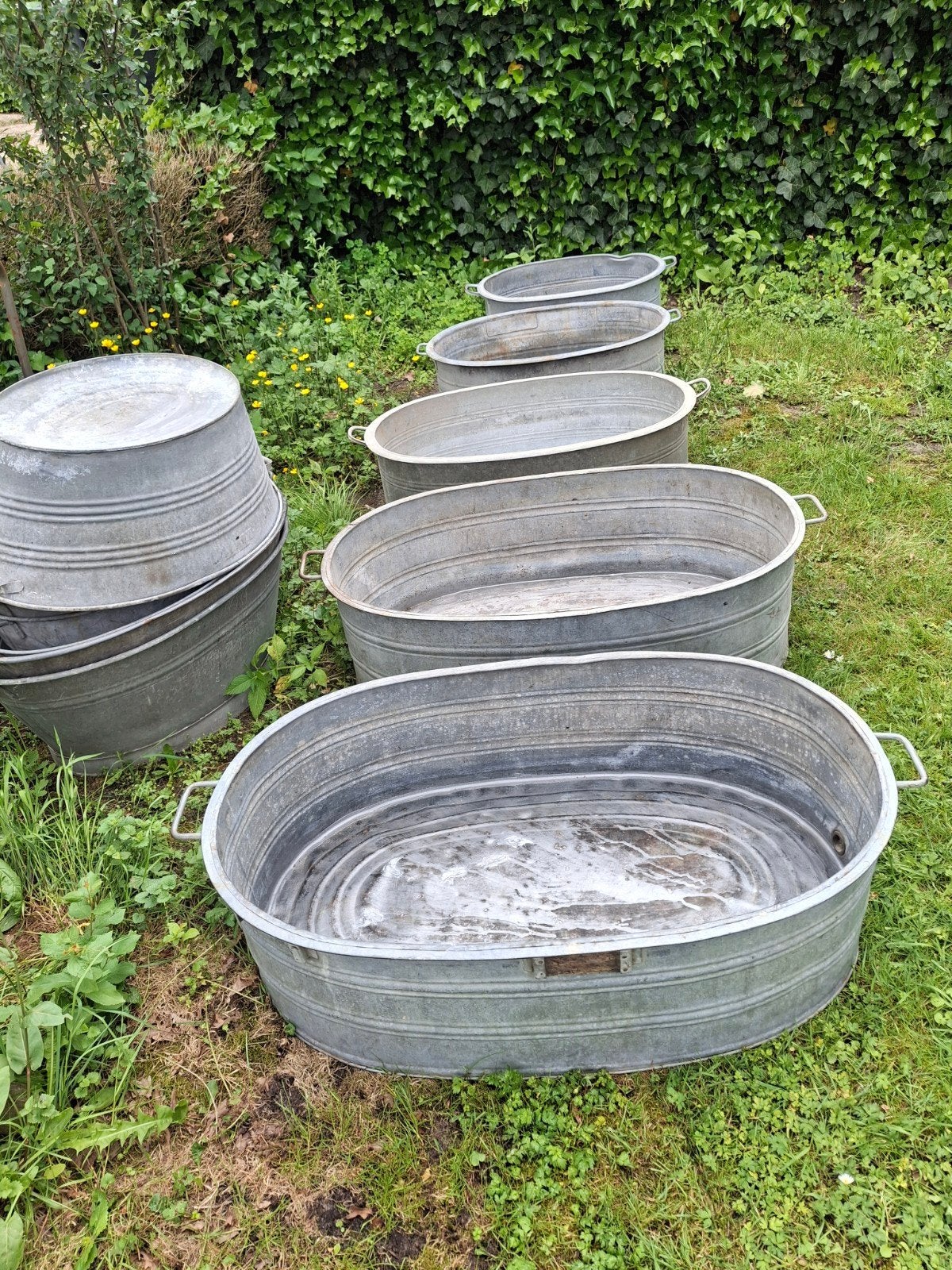 Veel zink, Tuin en Terras, Gebruikt, Minder dan 30 cm, Rond, Ophalen of Verzenden