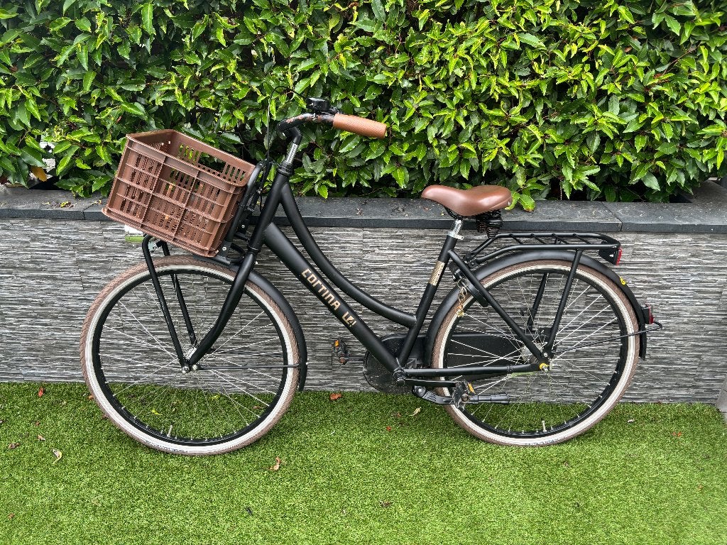 Zwarte Cortina U4 Mini Transport 26 inch Meisjesfiets, Fietsen en Brommers, Terugtraprem, Gebruikt, Versnellingen, Cortina