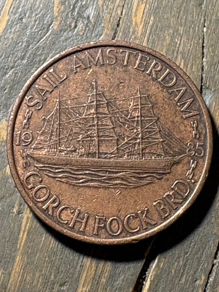 3 Daalder 1985 Sail Amsterdam, Postzegels en Munten, Penningen en Medailles, Ophalen of Verzenden, Overige materialen, Nederland