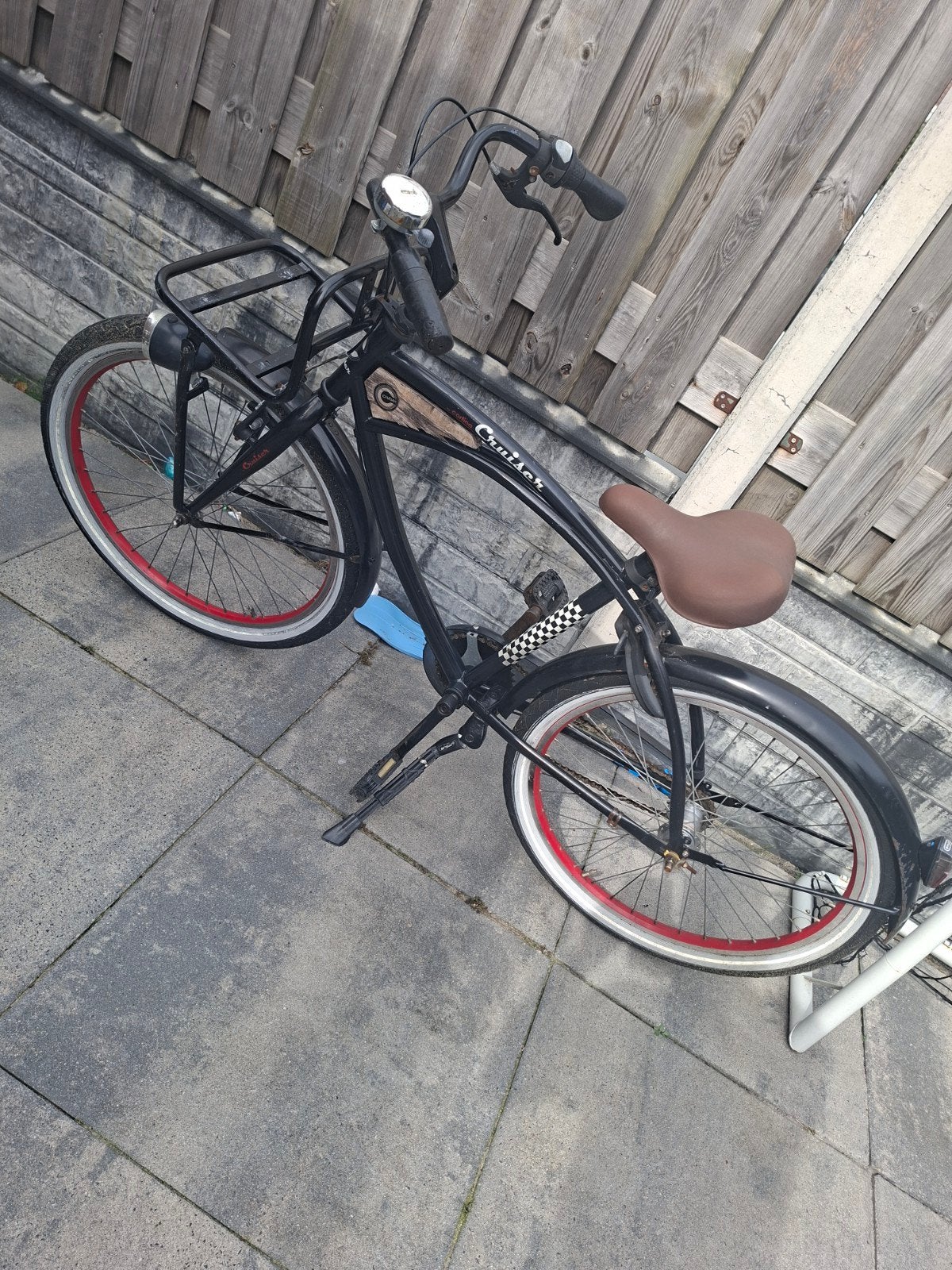 Cadillac Cruiser fiets met voordrager, Terugtraprem, Gebruikt, Staal, Cruiser