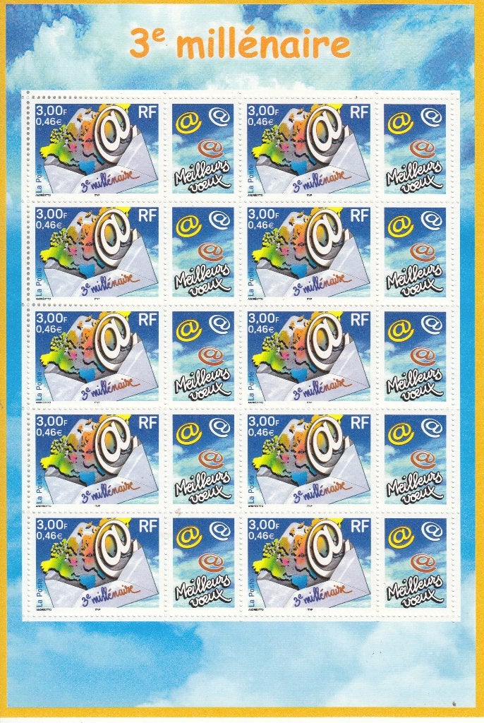Frankrijk Postzegelvelletje 3e uitgave Millennium, Verzenden
