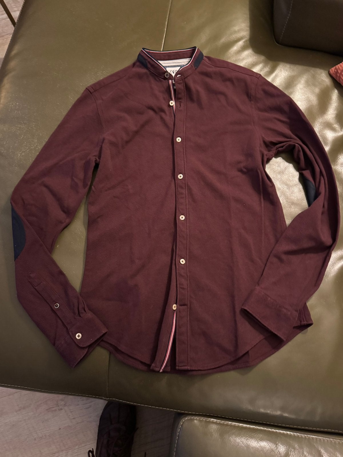 Zara - mooie blouse - bordeaux - maat S met een boordkraagje, Ophalen of Verzenden, Zo goed als nieuw