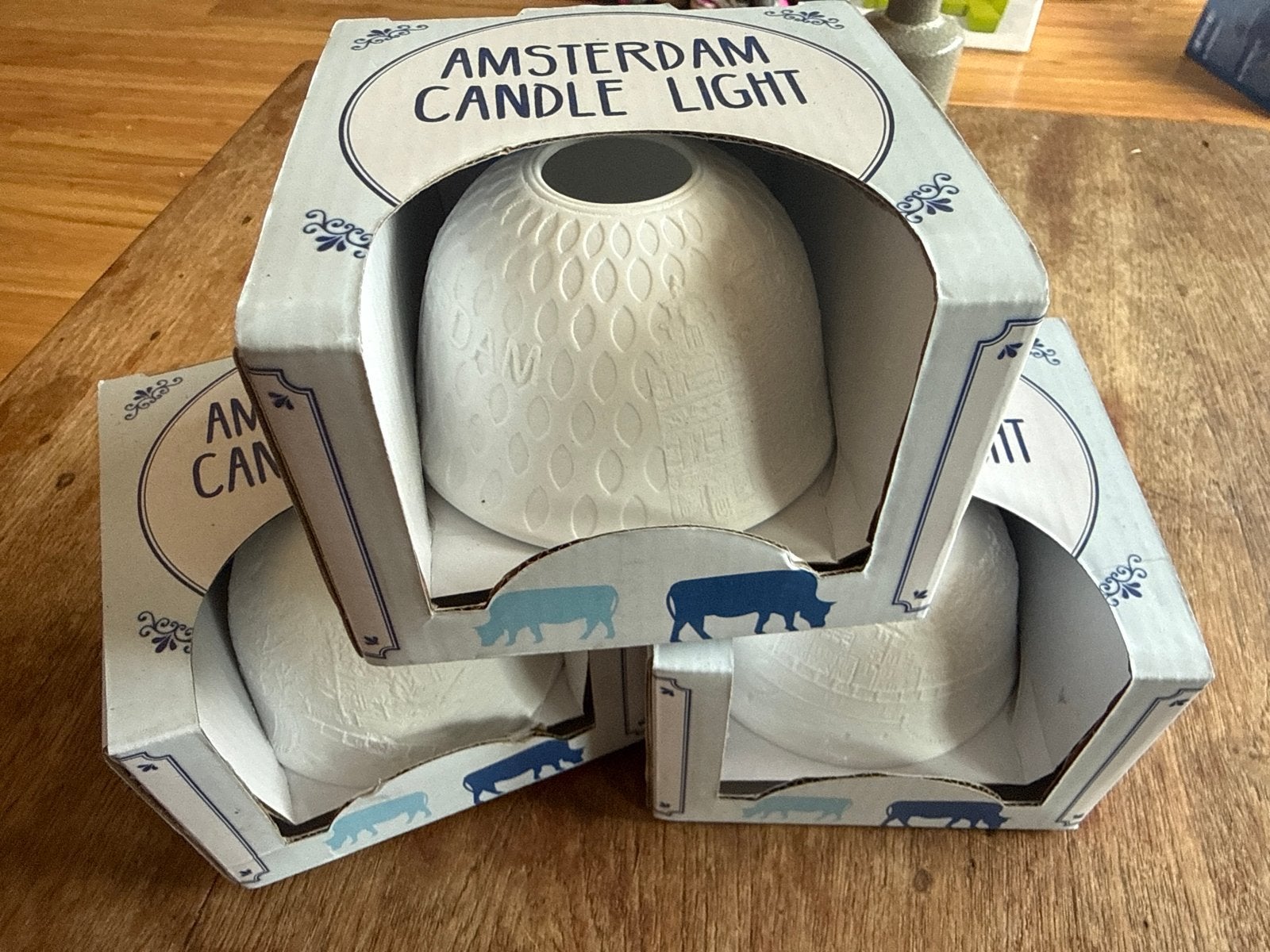 Amsterdam Candle Light - Nieuw in doos 12 stuks, Ophalen, Windlicht, Nieuw, Steen/keramiek