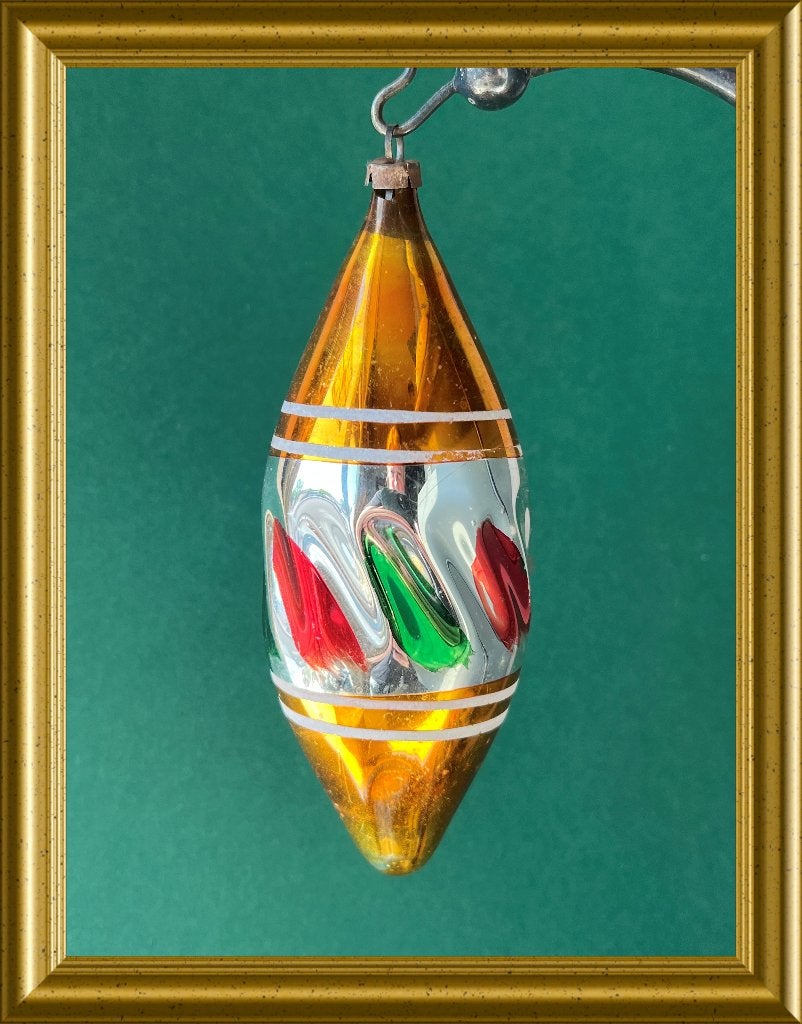 Oude glazen pegel kerstbal (nr29), Diversen, Gebruikt, ., Ophalen of Verzenden, .