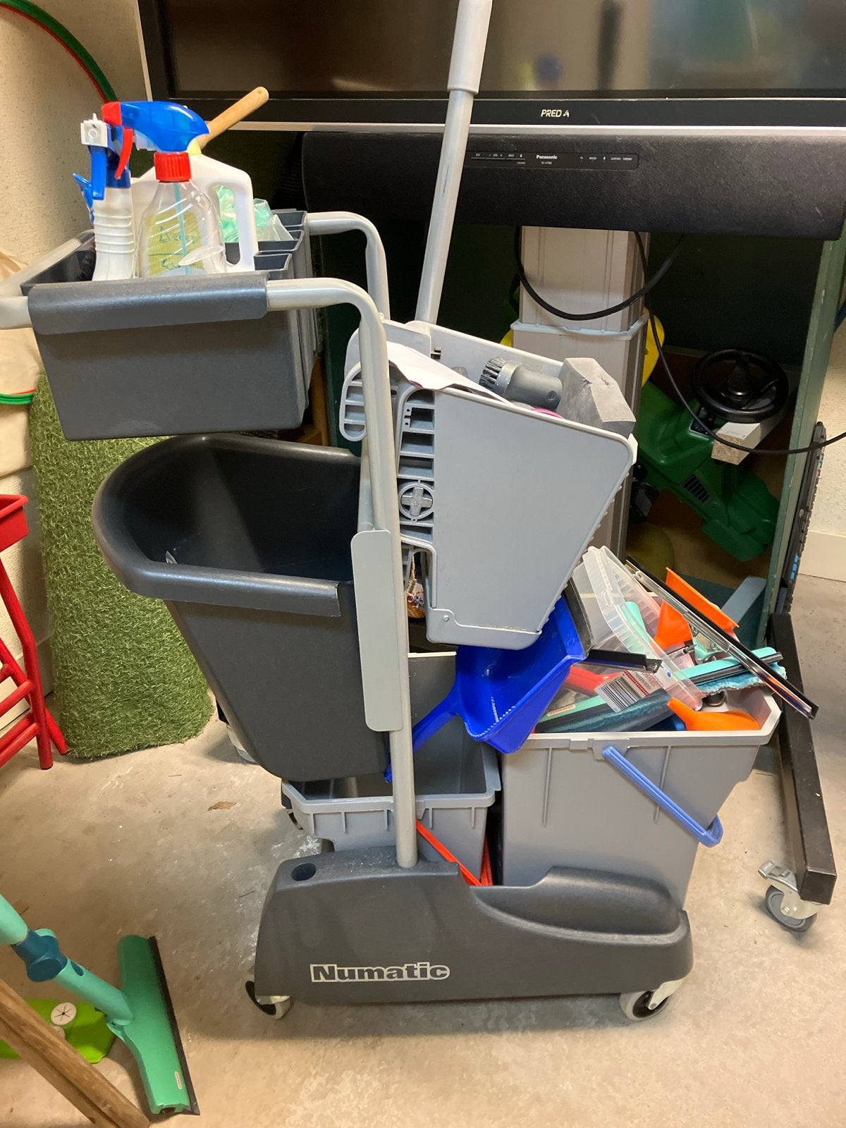 Professionele Numatic Schoonmaakwagen met toebehoren, Ophalen, Dweilemmer, -bak, of -wagen