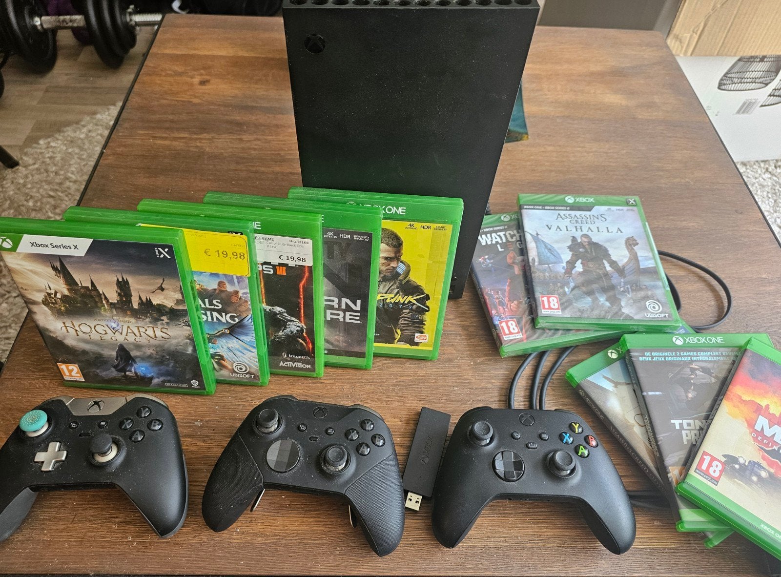 Xbox Series X + Games en controllers, Spelcomputers en Games, Spelcomputers | Xbox One, Ophalen, 1 TB, Met 3 controllers of meer