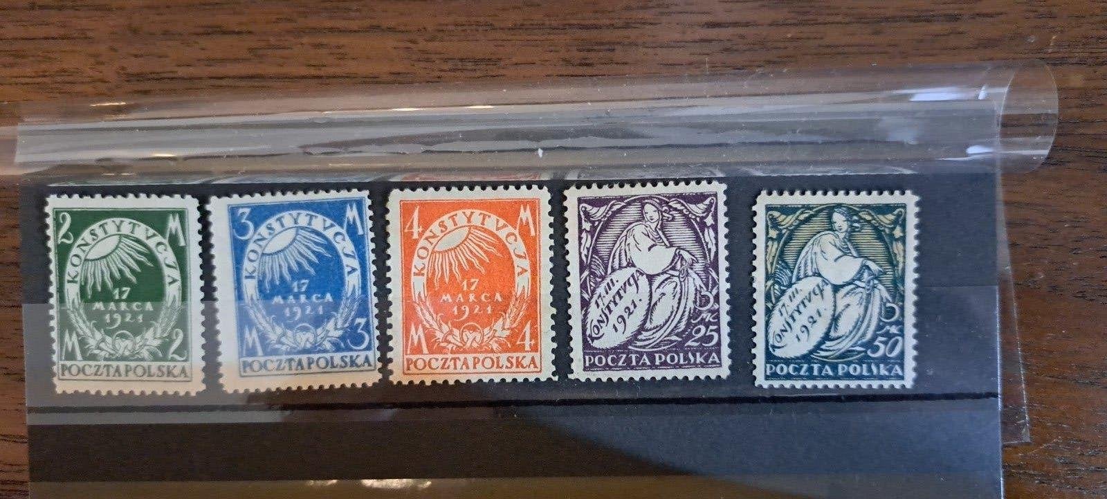 Polen zegels : 164 165 166 (B) 169 170   uit 1921, Postzegels en Munten, Ophalen of Verzenden, Buitenland