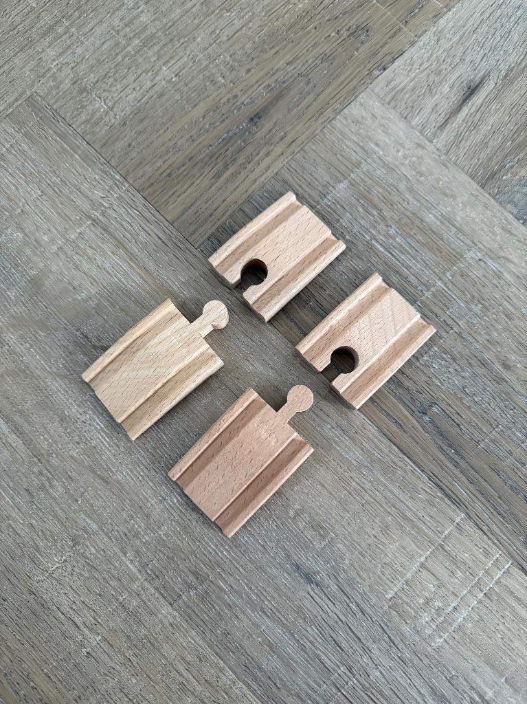 Heel goed 4x Brio houten trein eind stukjes 33385 spoor rail, Ophalen of Verzenden, Zo goed als nieuw
