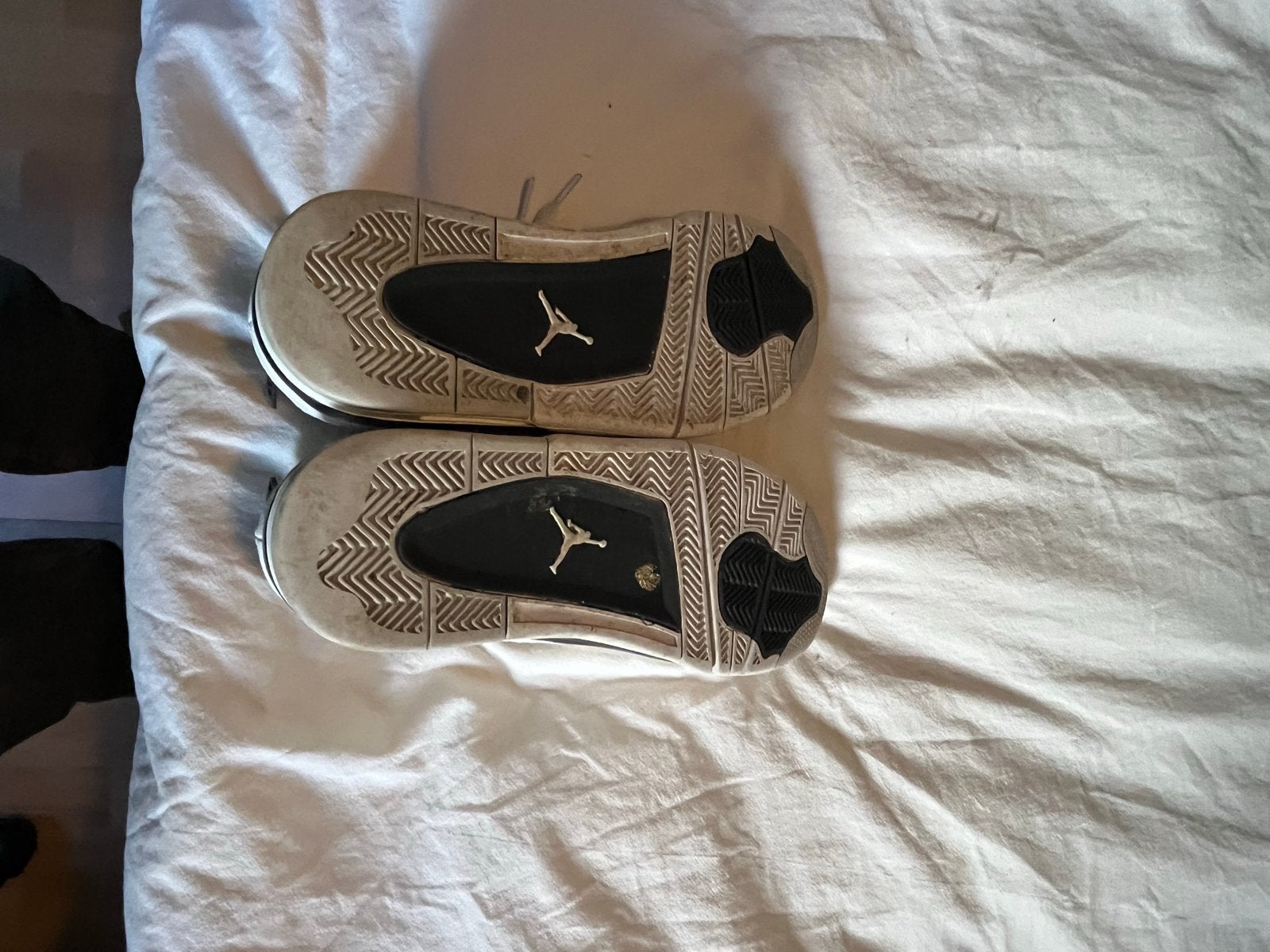 Nike Air Jordan 4 Retro - Gedragen, Ophalen of Verzenden, Gedragen, Wit, Sneakers of Gympen