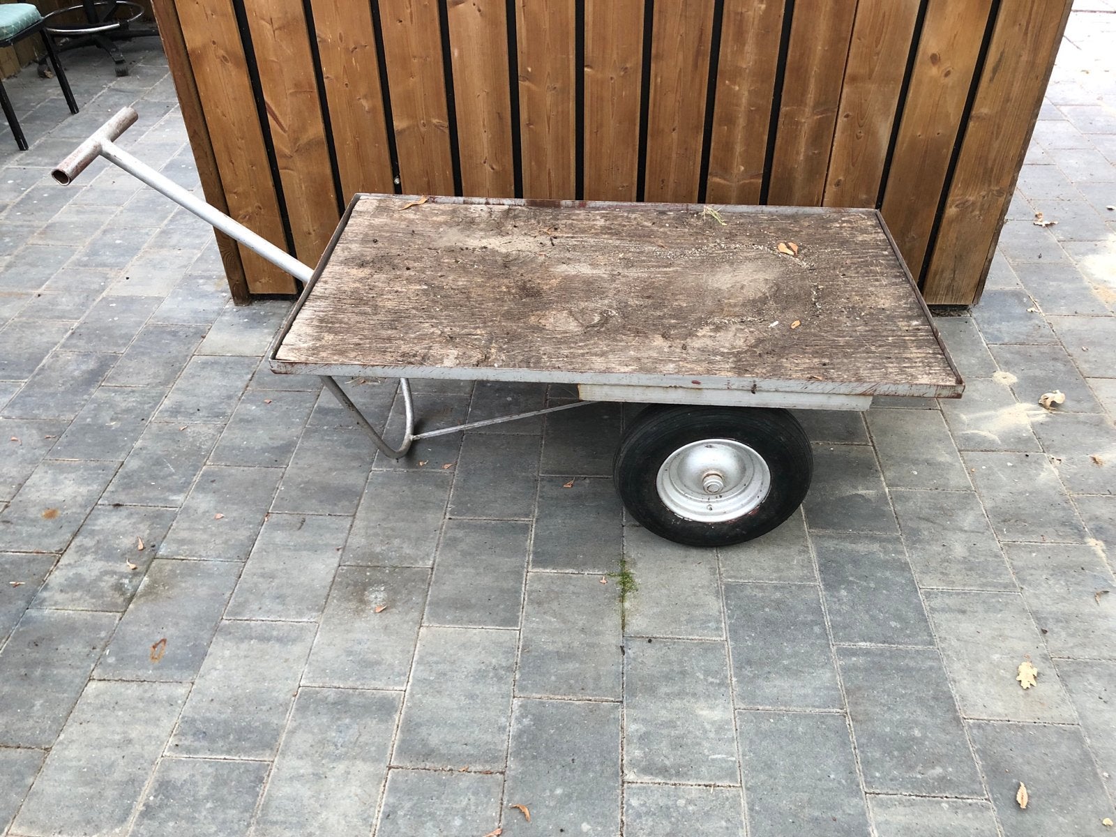 Robuuste transportkar met houten blad, Doe-het-zelf en Verbouw, Transportwagens, 100 liter of meer, Ophalen, Gebruikt, Transportkar