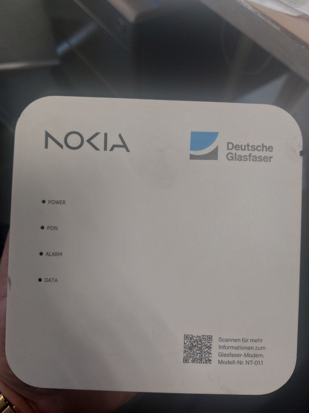 Nokia XS-010X-R Glasvezel Modem - Deutsche Glasfaser, Ophalen of Verzenden, Zo goed als nieuw, Router met modem, Nokia