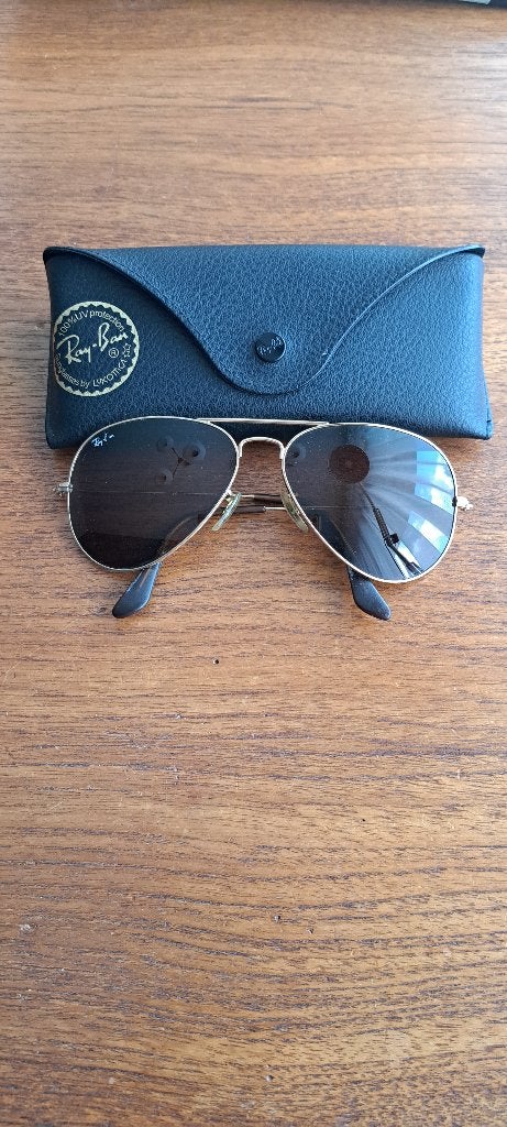 Originele Ray-Ban Aviator RB3025 zonnebril, Ophalen, Gebruikt, Zonnebril, Zwart