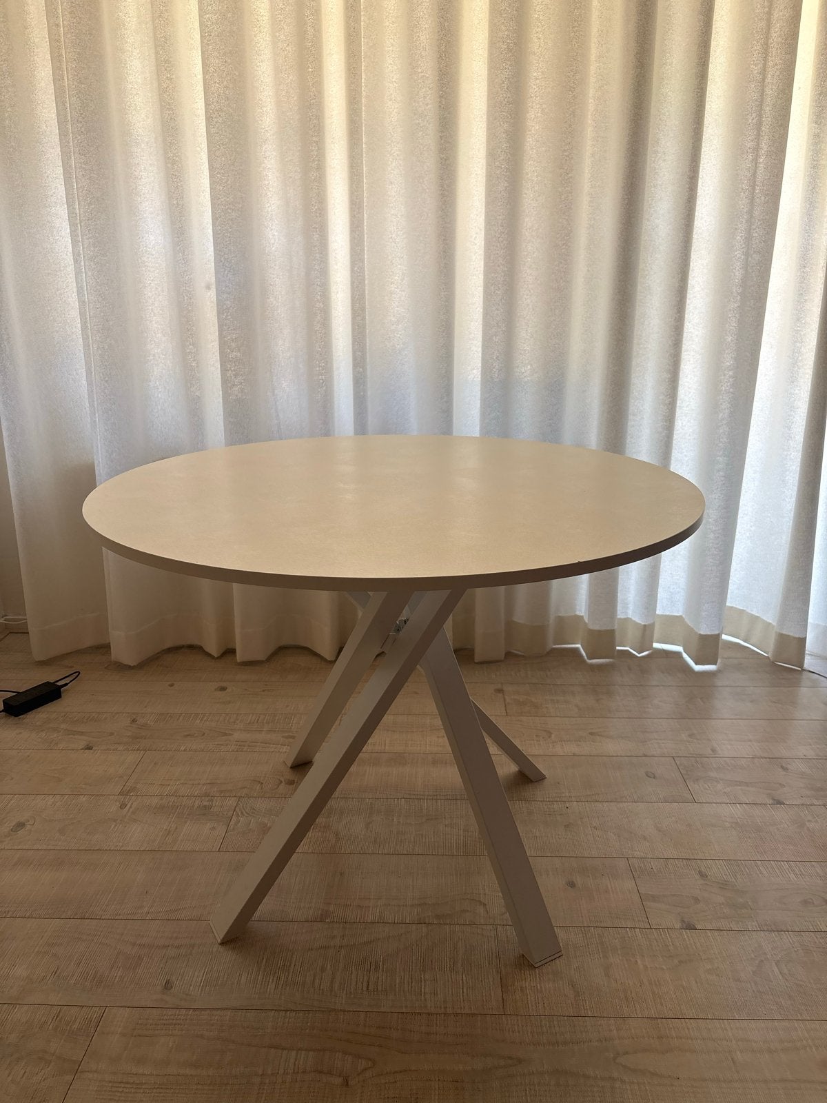 IKEA MARIEDAMM ronde witte eettafel, Ophalen, Gebruikt, 100 tot 150 cm, Rond