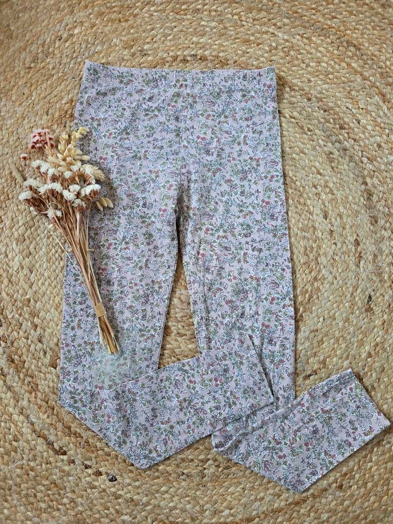 Roze gebloemde Pomp de Lux legging maat 134/140, Broek, Gebruikt, Meisje, Ophalen of Verzenden