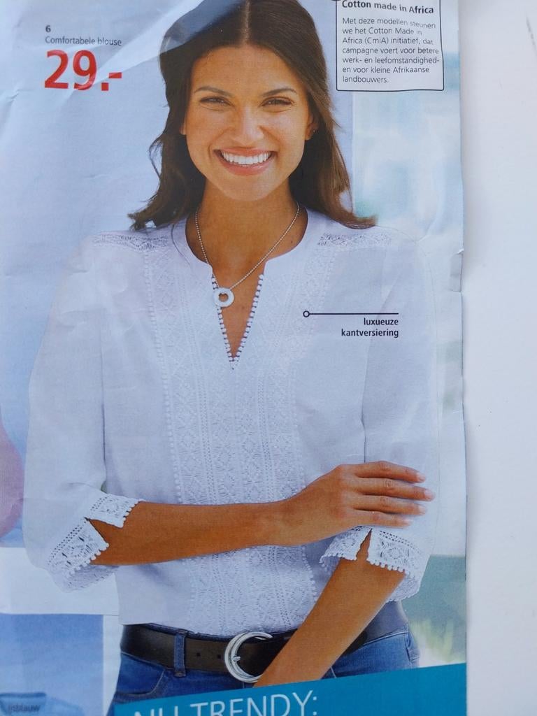 NIEUW witte blouse met kant. heel mooi. maat xl, Ophalen of Verzenden, Nieuw, Maat 46/48 (XL) of groter, Wit