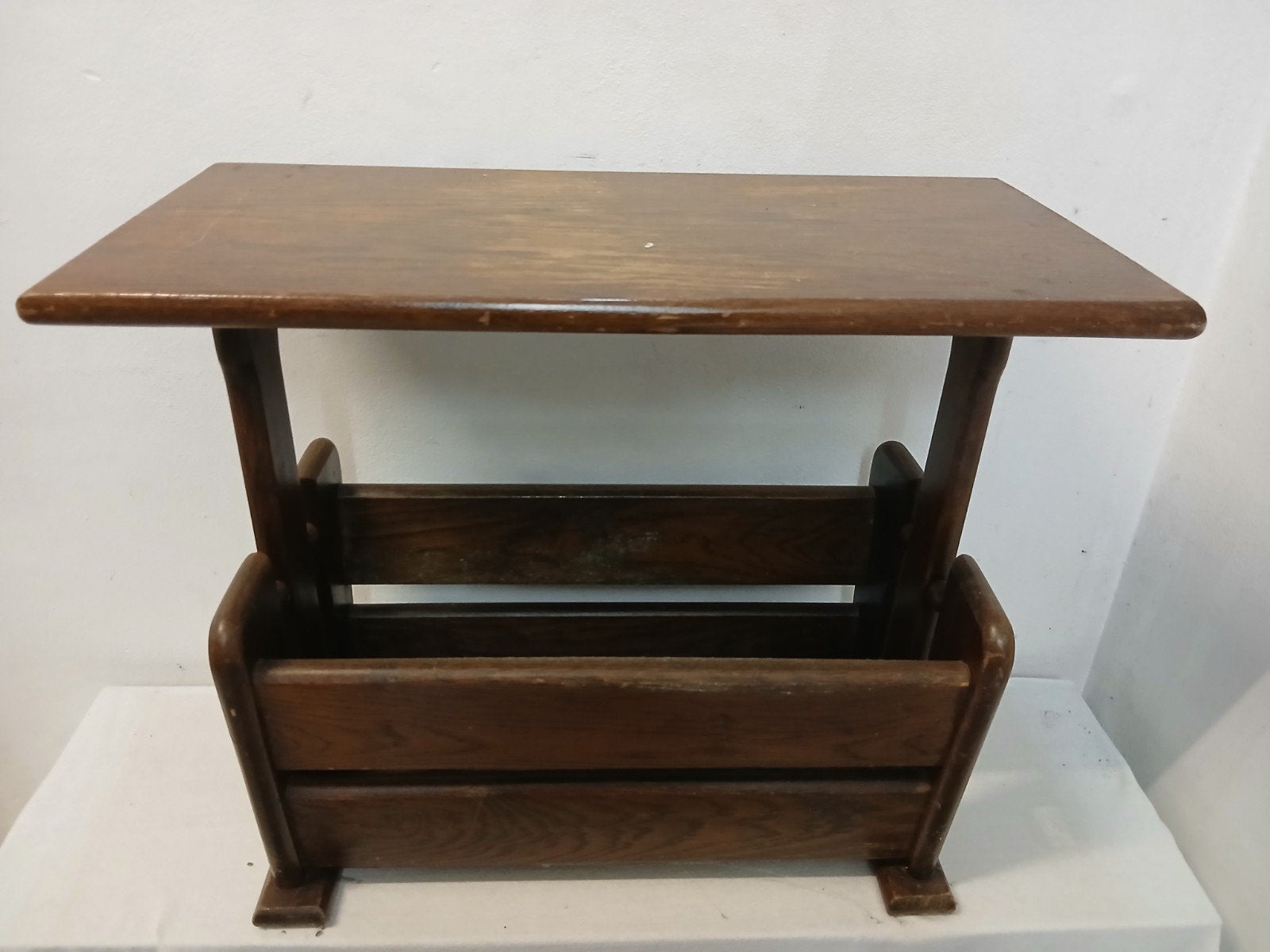 Vintage houten lectuurbak, Ophalen, Gebruikt, Lectuurbak, Klassiek
