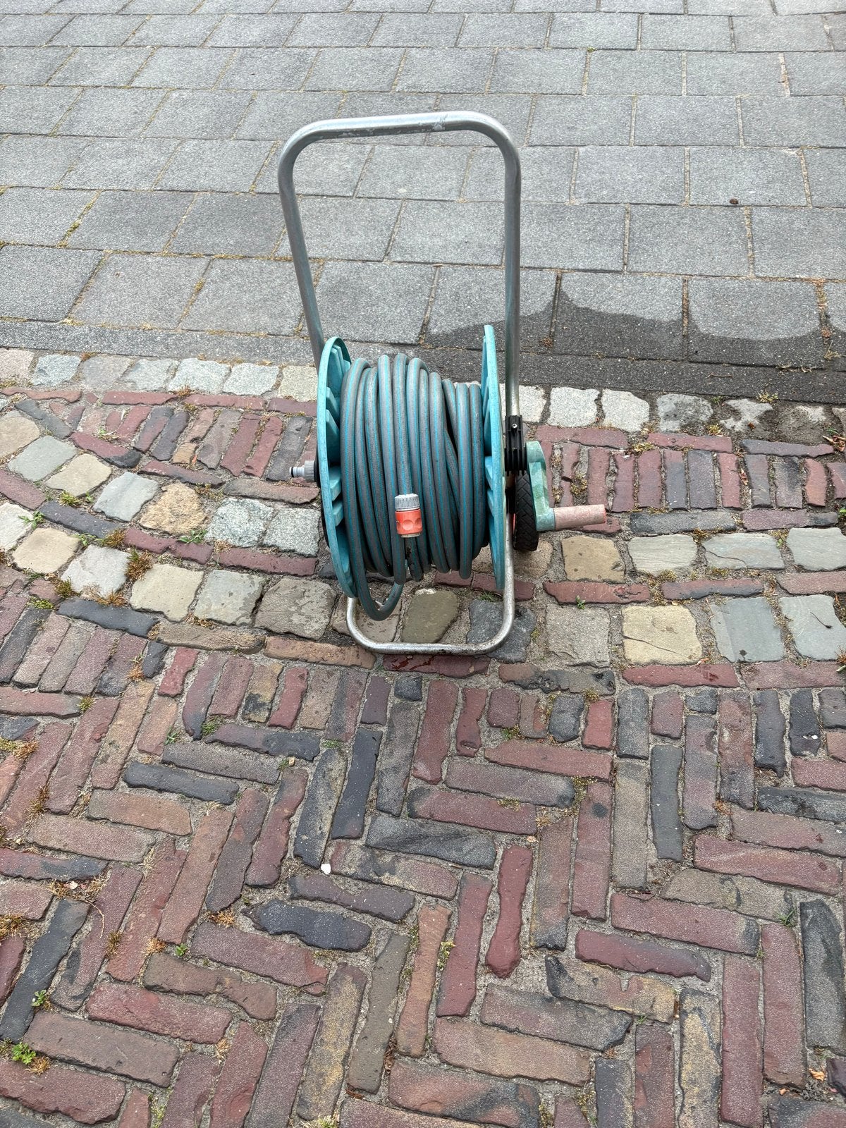 Tuinslanghaspel met tuinslang, Tuin en Terras, Ophalen, Gebruikt, Tuinslanghaspel