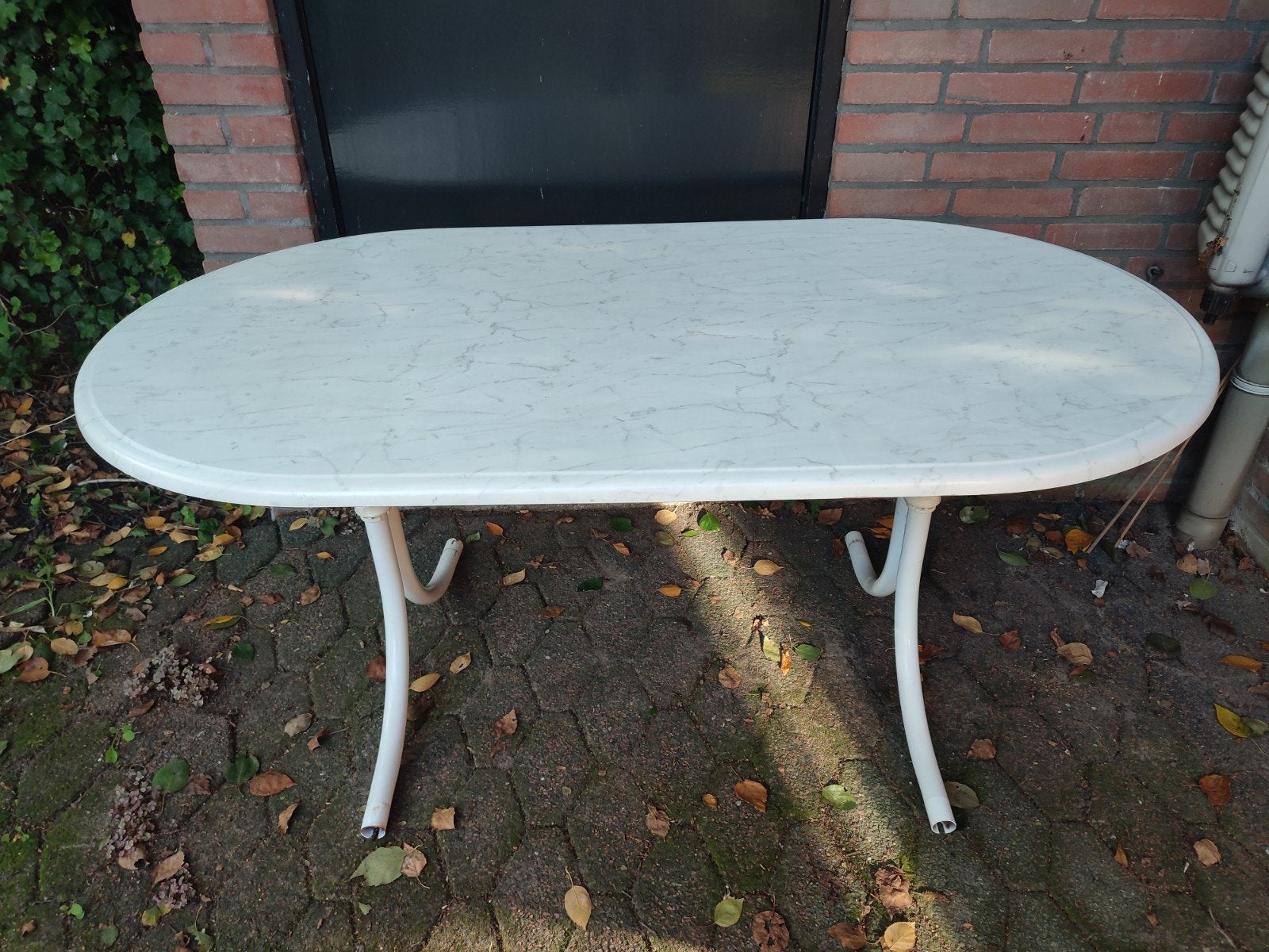 Werzalit opklapbare tuintafel 150x80 cm, Ophalen, Gebruikt, Ovaal, Overige materialen