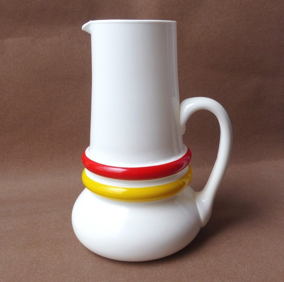 Ingrid Glas kan melkglas vintage schenkkan Ingrid Glashütte, Huis en Inrichting, Keuken | Servies, Glas of Glazen, Gebruikt, Ophalen of Verzenden