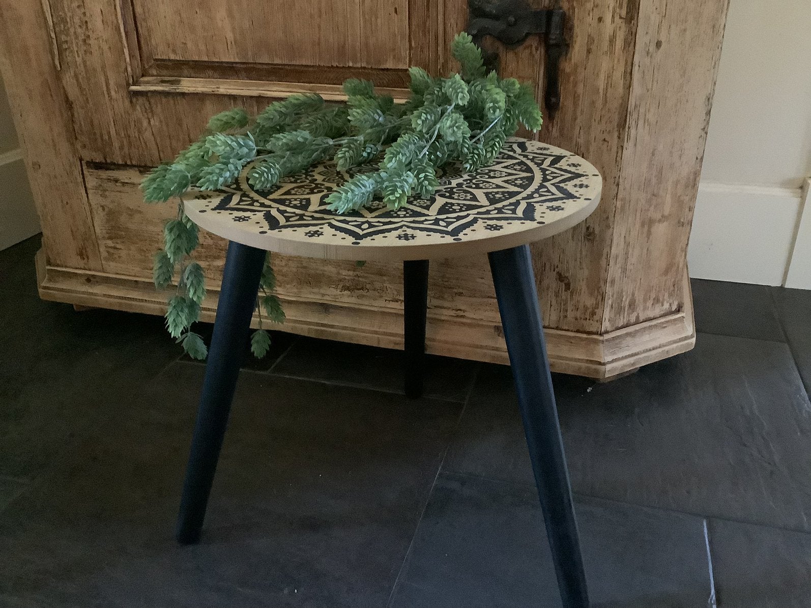 NIEUW leuk rond houten Spaans tafeltje bijzettafel, Ophalen of Verzenden, Nieuw, Rond