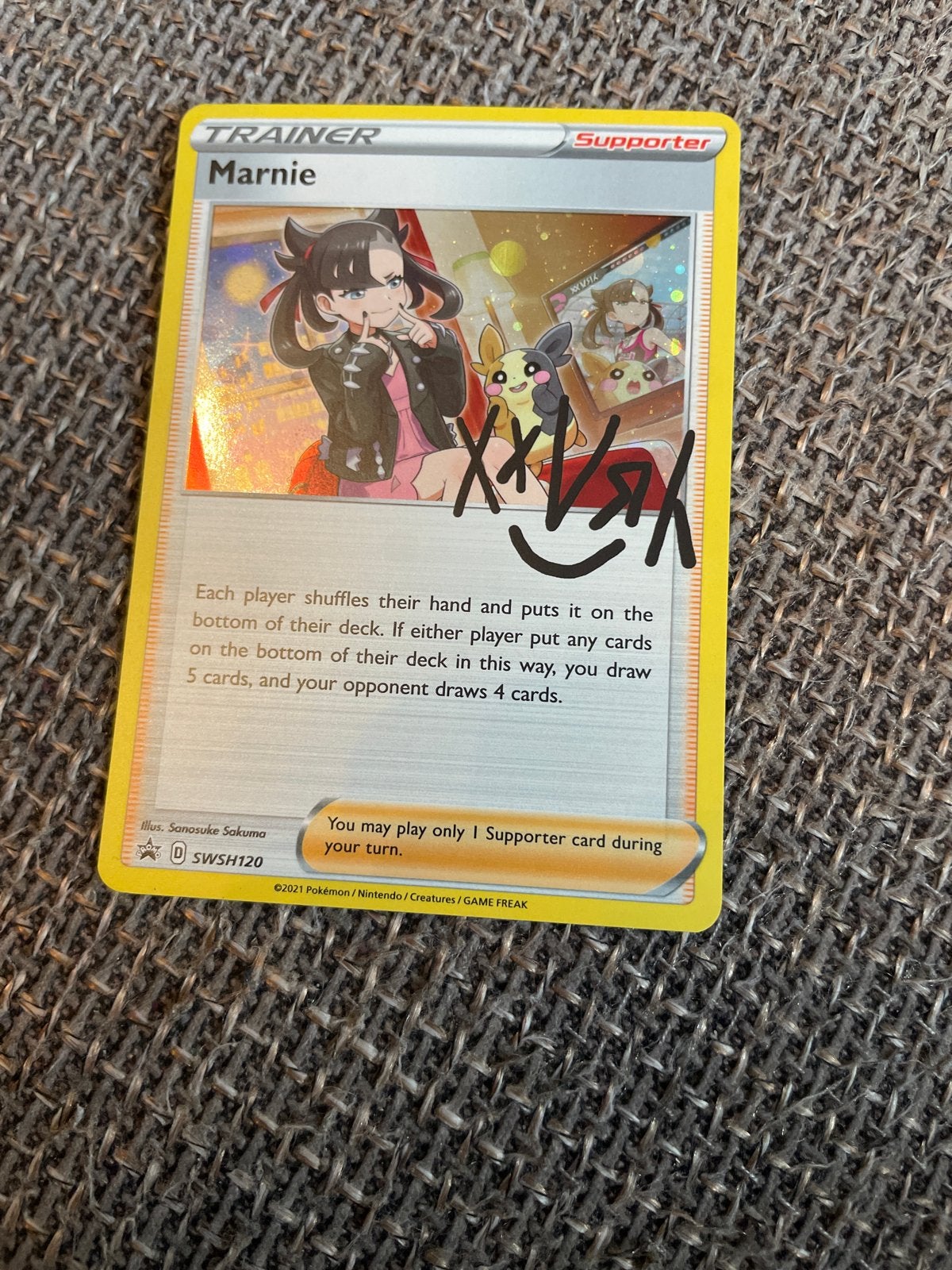 Pokémon Kaart Marnie Trainer Supporter SWSH120, Hobby en Vrije tijd, Verzamelkaartspellen | Pokémon, Gebruikt, Losse kaart, Ophalen of Verzenden