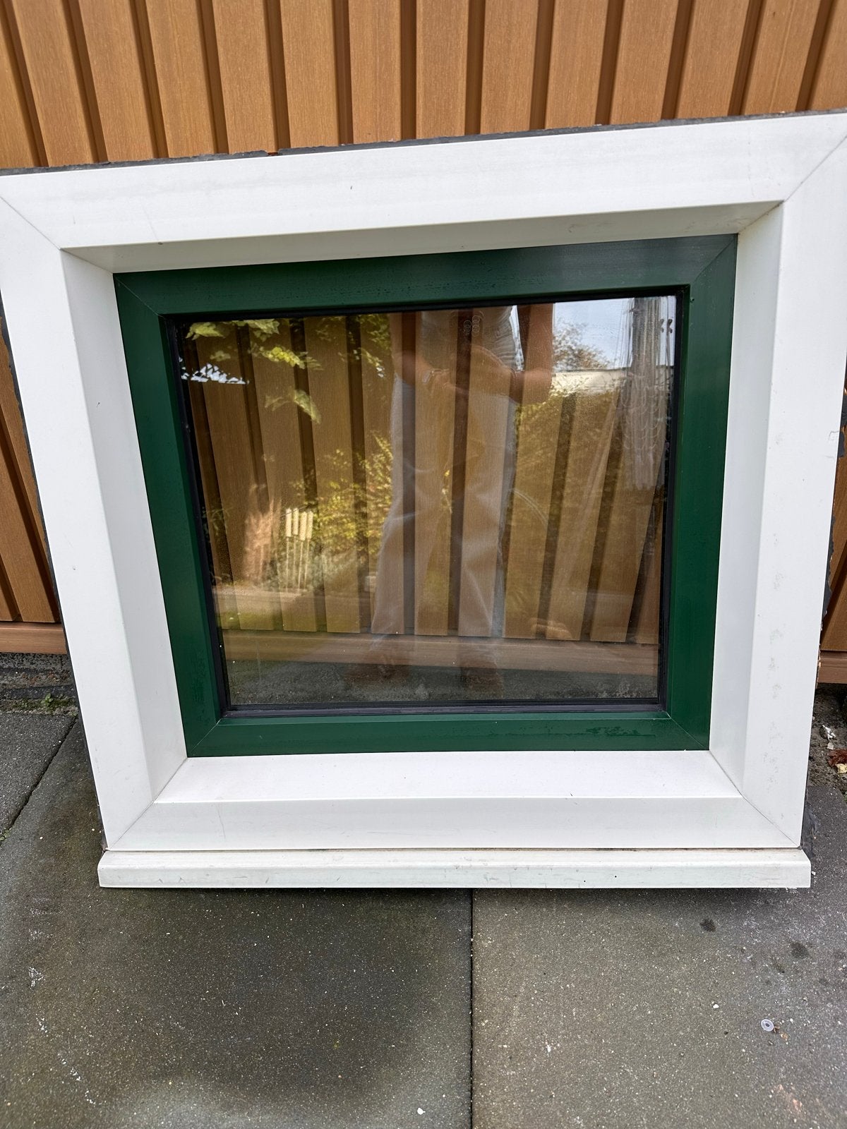 Gebruikt Gevelraam met Dubbelglas - Wit/Groen, Ophalen, Gevelraam of Ruit, Gebruikt, 80 tot 120 cm