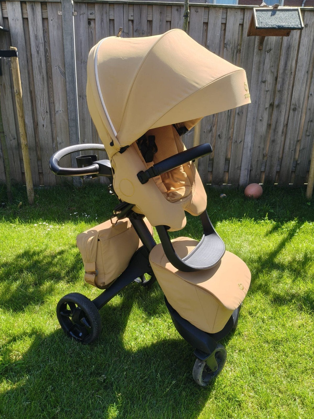 Stokke Xplory okergeel, Zo goed als nieuw, Met reiswieg, Ophalen, Kinderwagen