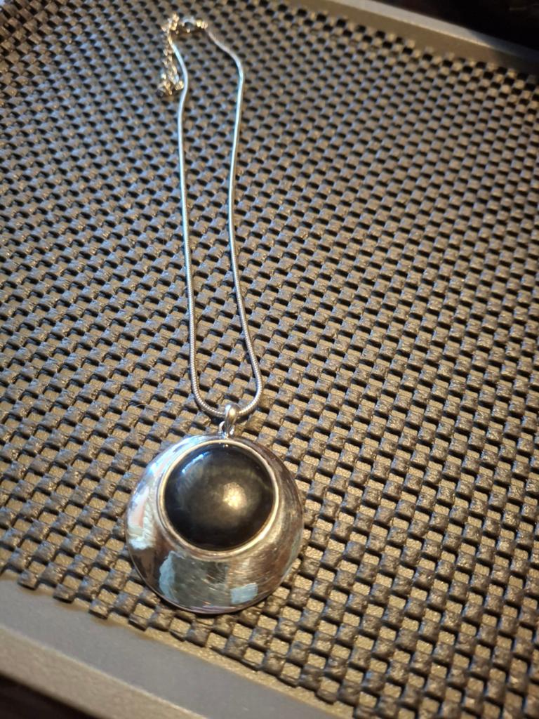Ketting met hanger gitsteen, Ophalen of Verzenden, Zilver, Overige materialen, Met hanger